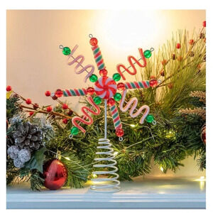 Ornativity Candy Snowflake Tree Topper - Peppermint Candy Cane